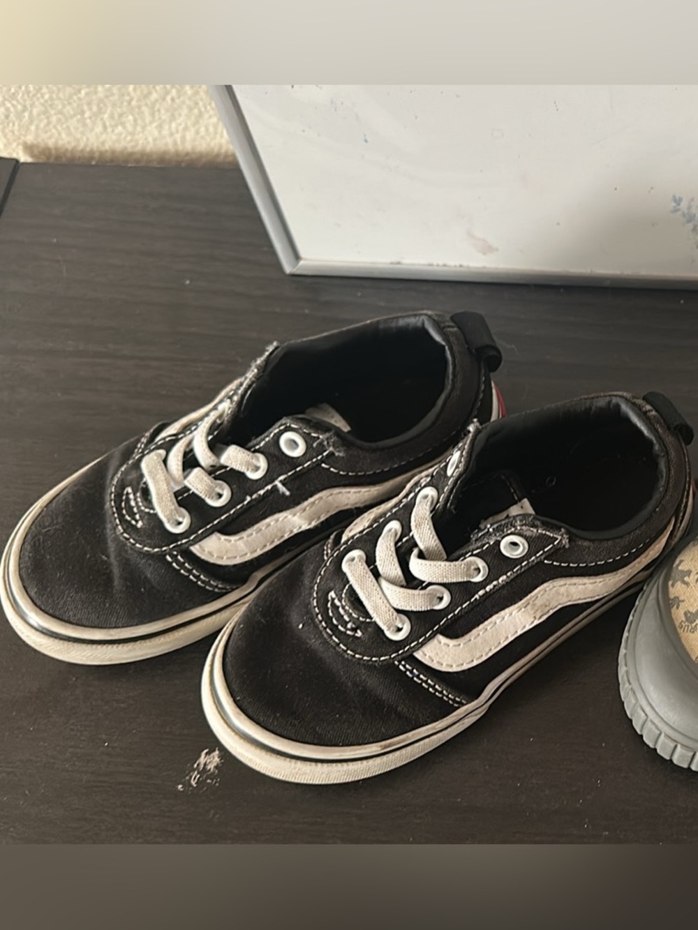 See Kai Run Black and White Kids Canvas Sneakers